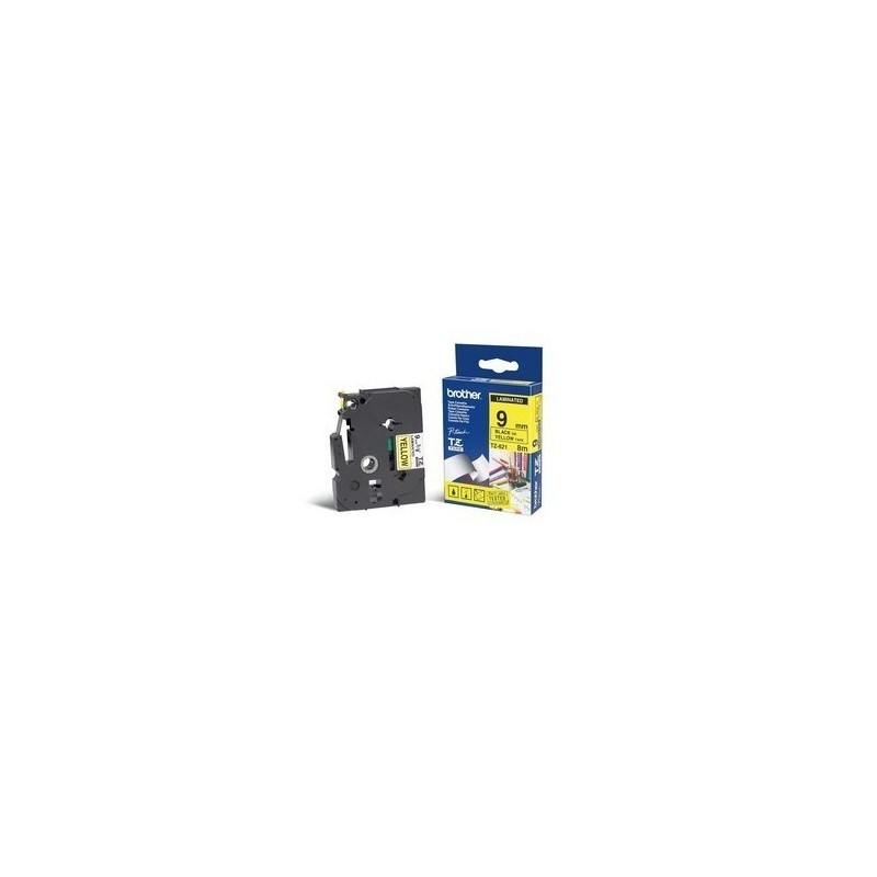 BROTHER RUBAN NOIR - JAUNE 9MM BROTHER RUBAN NOIR - JAUNE 9MM