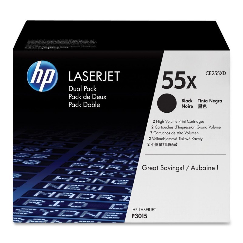 HP 55X Noir (CE255XD) -...