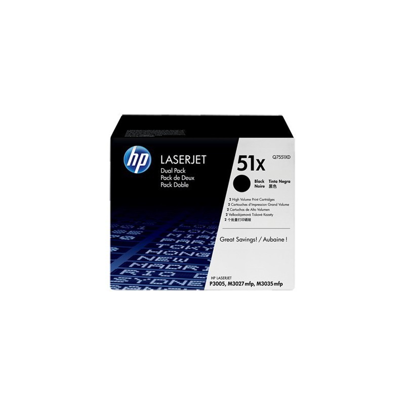 HP 51X Noir (Q7551XD) -...