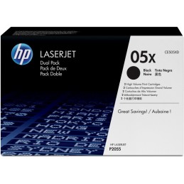 HP 05X Noir (CE505XD) - Pack de 2 toners HP LaserJet d'origine