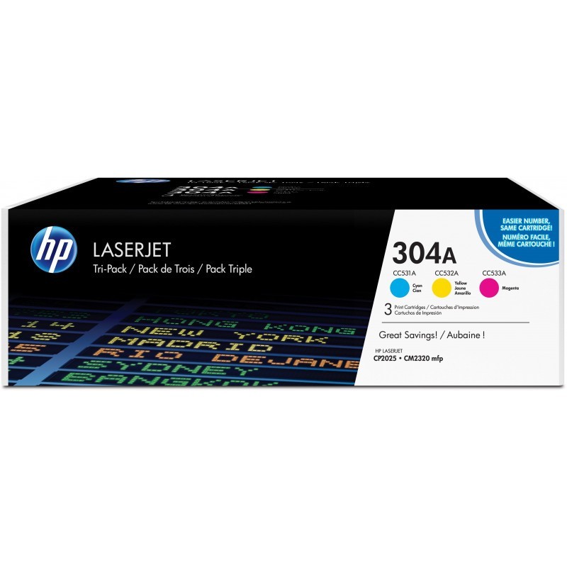 HP 304A Cyan/Magenta/Jaune...