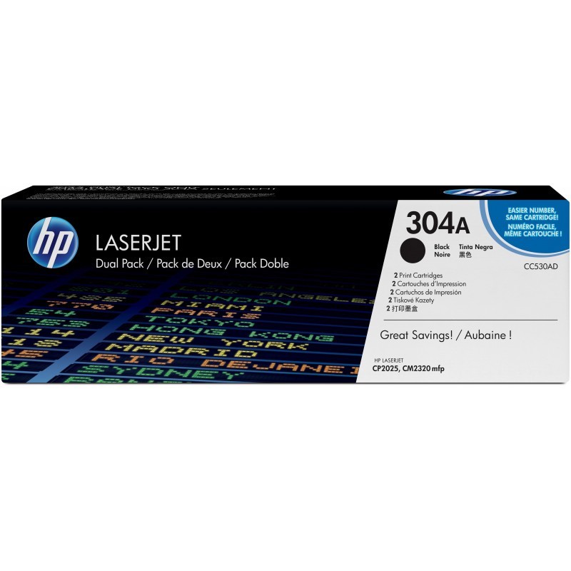 HP 304A Noir (CC530AD) -...