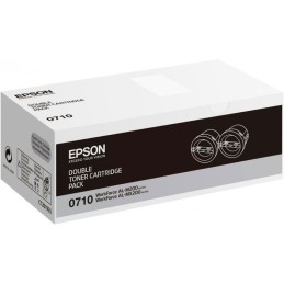 Epson 0710 Noir - Pack de 2 toners grande capacité Epson d'origine (C13S050710)