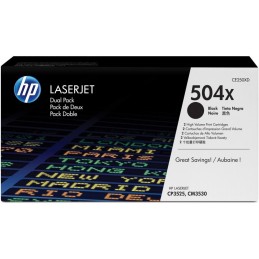 HP 504X Noir (CE250XD) - Pack de 2 toners grande capacité HP LaserJet d'origine