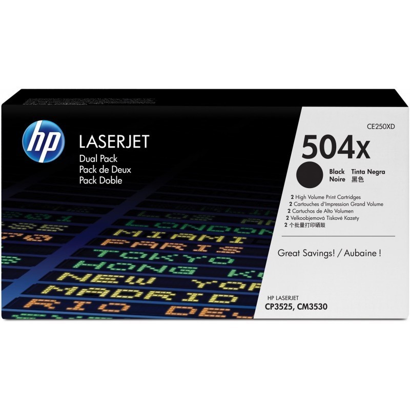 HP 504X Noir (CE250XD) -...