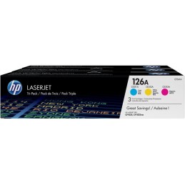 HP 126A Cyan/Magenta/Jaune (CF341A) - Pack de 3 toners couleur HP LaserJet d'origine