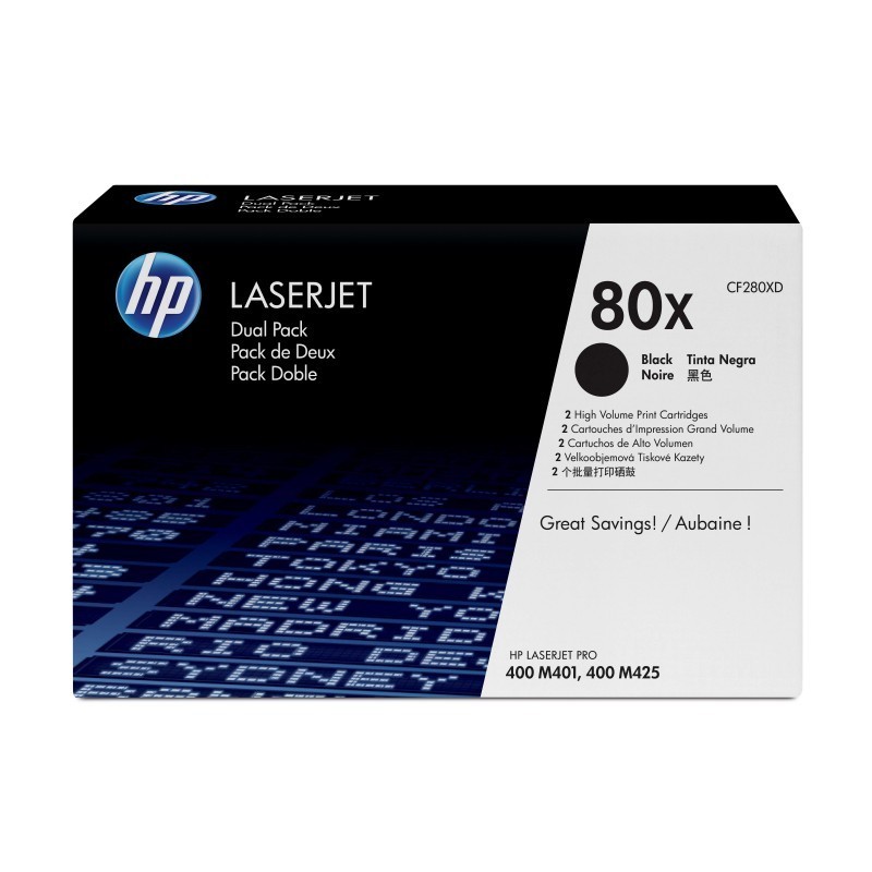 HP 80X Noir (CF280XD) -...