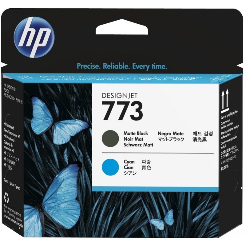 HP 773 Noir Mat/Cyan -...