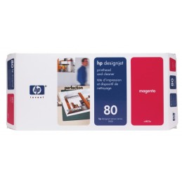 Tête dimpression et dispositif de nettoyage magenta HP 80 (C4822A)