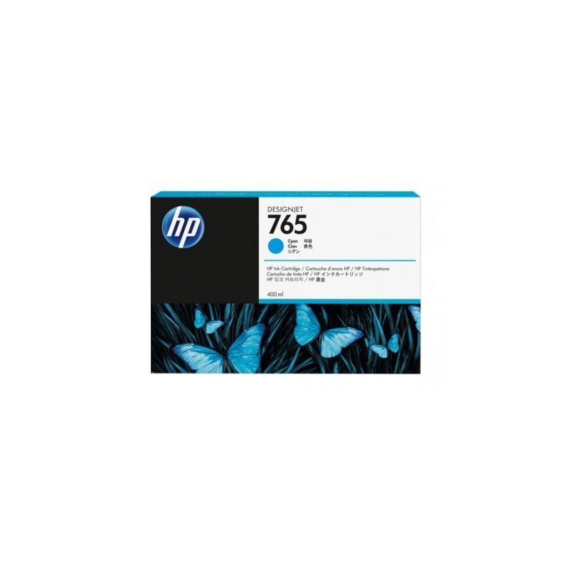 HP 765 400-ML CYAN DESIGNJET INK CARTRIDGE HP 765 400-ML CYAN DESIGNJET INK CARTRIDGE