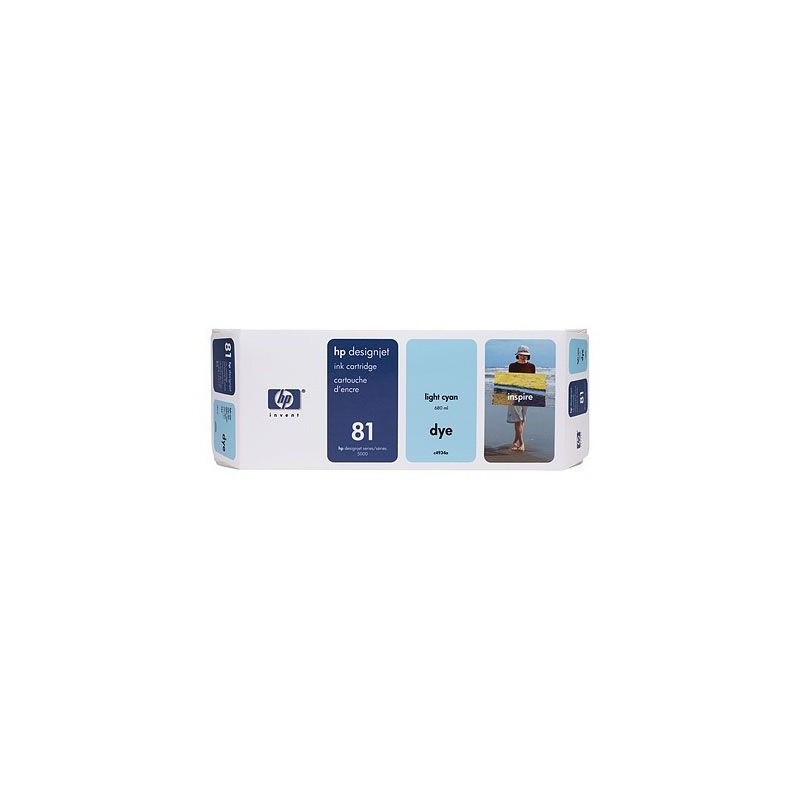 HP 81 680-ML LIGHT CYAN DESIGNJET DYE CARTRIDGE HP 81 680-ML LIGHT CYAN DESIGNJET DYE CARTRIDGE